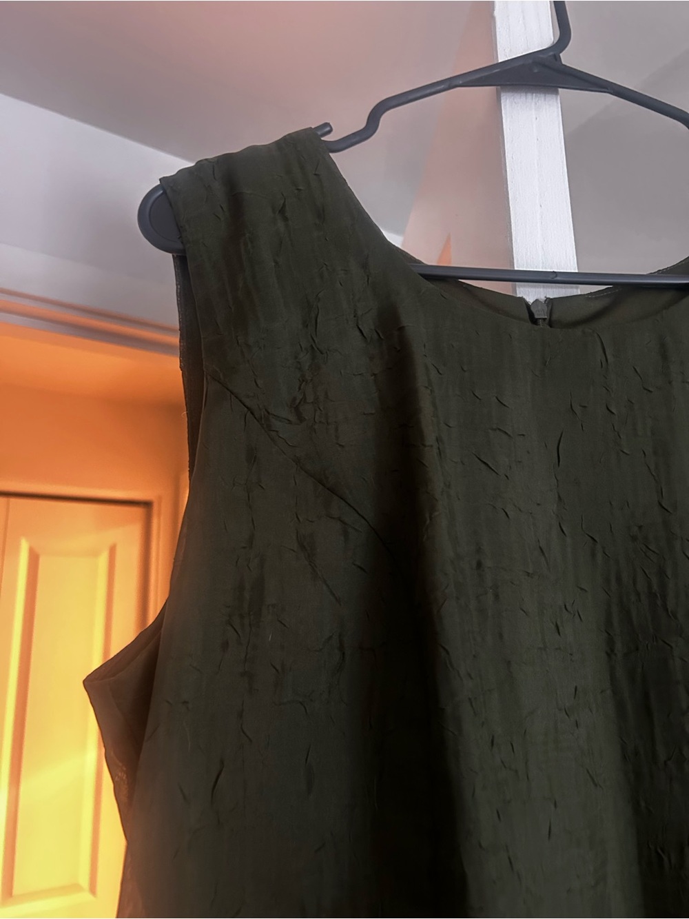 R&M Richards Sleeveless Textured Midi Dress in Dark Green - Picture 7 of 11